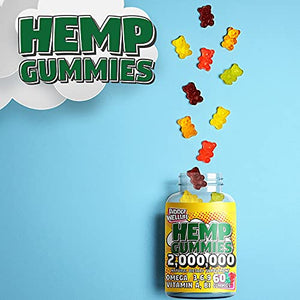 Hemp Gummies 20X - Natural High Potency Vitamin Gummies by ADDOT WellLife - Vegan Hemp Oil Infused Gummy - (2 Bottles 120 Gummies, Original 20X)
