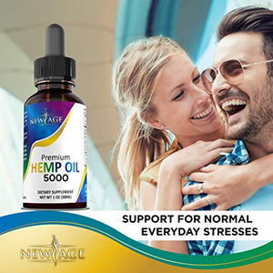 5000 Hemp Oil Extract for Pain, Stress Relief 2-Pack - Hemp Extract - Grown & Made in USA - Natural Hemp Drops - Helps with Sleep, Skin & Hair