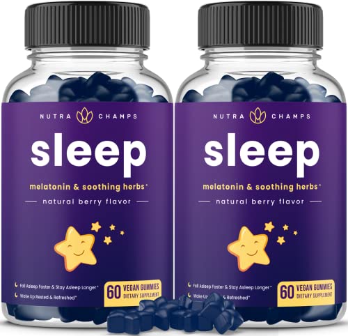 Sleep Gummies for Adults & Kids | Melatonin Gummies with Chamomile, Valerian & L Theanine | Natural Sleep Aid for Kids & Adults | Vegan Childrens Melatonin 3mg, 1.5 mg, or 6mg (2-Pack, 120 Gummy)