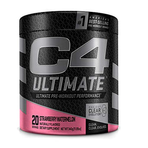 C4 Ultimate Pre Workout Powder Watermelon - Sugar Free Preworkout Energy Supplement for Men & Women - 300mg Caffeine + 3.2g Beta Alanine + 2 Patented Creatines - 20 Servings