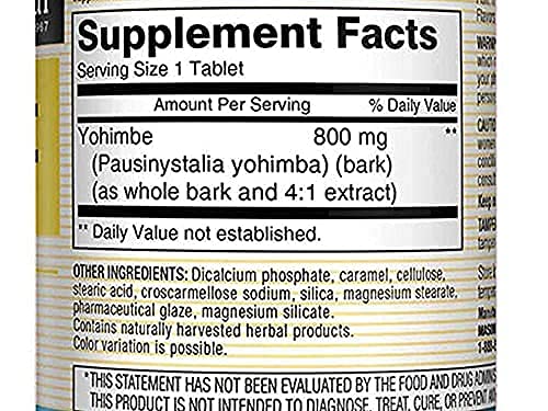 Super Strength Yohimbe 800 mg, 30 Tablets, Mason Natural by Mason Natural