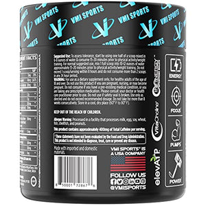 VMI Sports | K-XR Pre-Workout Energy Powder | Intense Energy Pre-Workout Drink for Men and Women | Creatine-Free | Enhanced Focus and Increased Endurance (Blue Raspberry, 30 Servings)