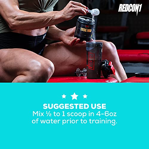 Redcon1 Total War - Pre Workout Powder, 50 Servings, Boost Energy, Increase Endurance and Focus, Beta-Alanine, 350mg Caffeine, Citrulline Malate, Nitric Oxide Booster - Keto Friendly (Rainbow Candy)