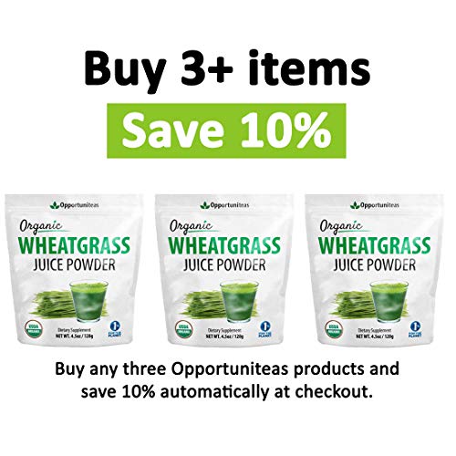 Organic Raw Wheatgrass Juice Powder - Grown & Dried in USA - Premium Green Superfood Supplement - Boost Your Smoothies & Drinks - Vegan & Non-GMO - 4.5 oz