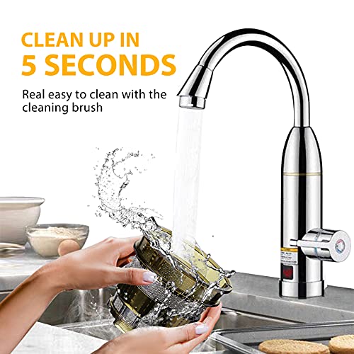 Slow Masticating Juicer, Easy Clean Juice Extractor Machine, Cold Press Juicer with Quiet Motor, Reverse Function, High Yield, Wide Feed Chute, 2 Juice Cup 1 Brush for Vegetables and Fruits Use