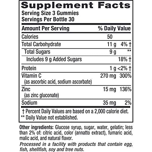 Vitafusion Power Zinc Gummy Vitamins, Strawberry Tangerine, 90 Count