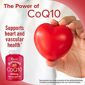 Qunol CoQ10 Gummies, 100 mg, Delicious Gummy Supplements, Helps Support Heart Health, 60 ct 2 Pack, Orange, 120 Count