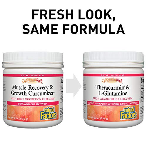 CurcuminRich Theracurmin & L-Glutamine by Natural Factors, Post-Workout Curcumin Powder