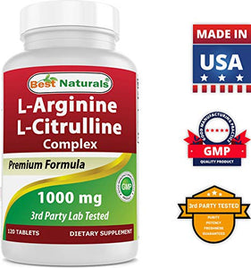 Best Naturals Arginine Citruline Complex 1000 Mg 120 Tablets