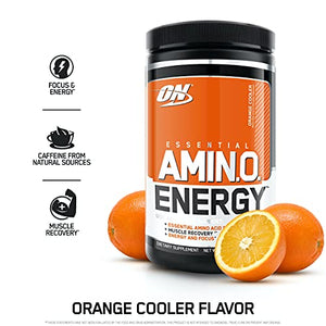 Optimum Nutrition Amino Energy - Pre Workout with Green Tea, BCAA, Amino Acids, Keto Friendly, Green Coffee Extract, Energy Powder - Orange Cooler, 30 Servings