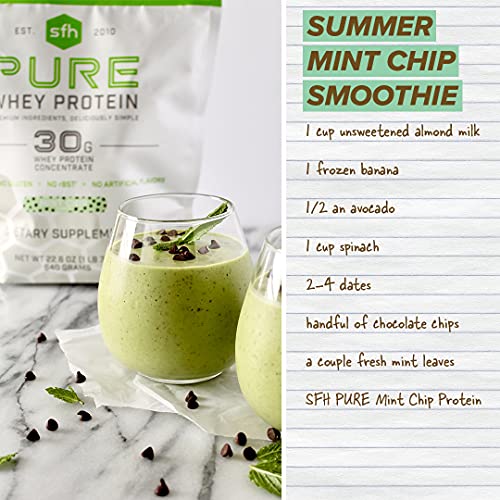 Pure Whey Protein Powder Mint Chip 3 Serving 3.4oz Bag
