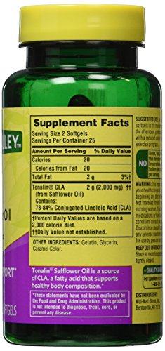 Spring Valley 50 Softgels 1000 MG Ea. Tonalin Cla