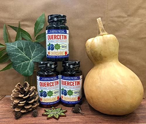 Quercetin | 80 Vegetarian Capsules x 250 mg (40 Days Supply) | Sophora Japonica Extract | High Absorbtion | Supports Antioxidant Status | by Cvetita Herbal