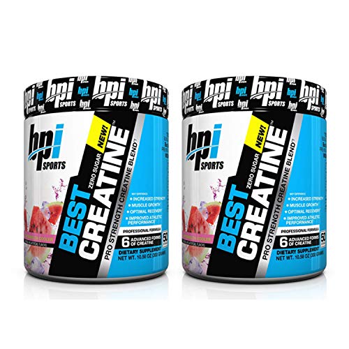 BPI Best Creatine to Increase Energy, Strength, and Muscle Mass, 50 Servings (2-Pack) (Watermelon Cooler)