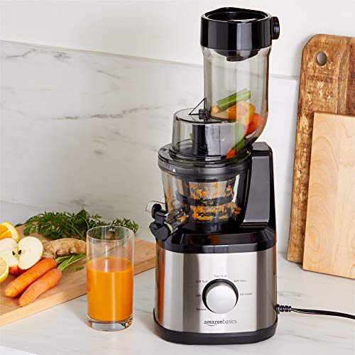 Amazon Basics Easy to Clean Masticating Slow Juicer with Wide Chute