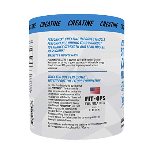 Performix Micronized Creatine Monohydrate - 80 Servings (400g) - for Amplified Strength, Increase Muscle Mass, Reduce Fatigue - Pre-Workout to Power Your Muscle Energy Improving Workout - Unflavored