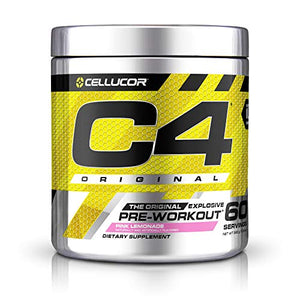 C4 Original Pre Workout Powder Pink Lemonade Vitamin C for Immune Support Sugar Free Preworkout Energy for Men & Women 150mg Caffeine + Beta Alanine + Creatine 60 Servings