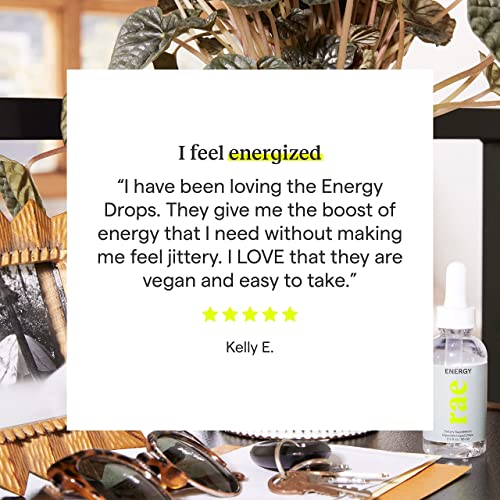 Rae Energy Drops - Liquid Energy Supplements for Women with B Vitamins, Thiamine and Caffeine - Vegan Natural Energy Support - Invigoration Without The Crash - 60 Day Supply