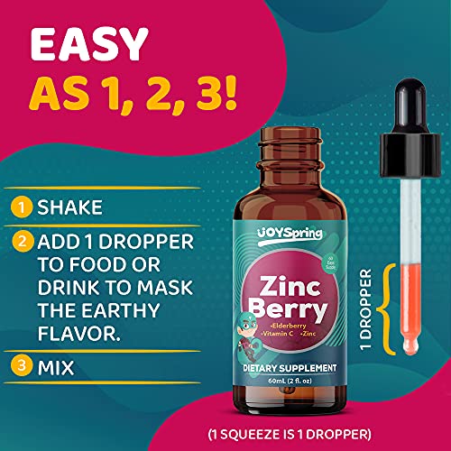 ZincBerry Immune Support for Kids - Elderberry with Zinc and Vitamin C for Kids & Toddler Vitamins - Liquid Kids Zinc Supplements - Organic Zinc for Kids & Elderberry Kids Vitamins Immune Support