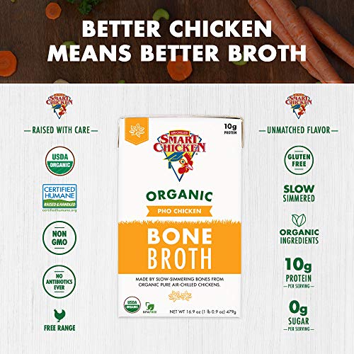 Smart Chicken Organic Chicken Broth (Pho, 16.9 Ounce (Pack of 6))