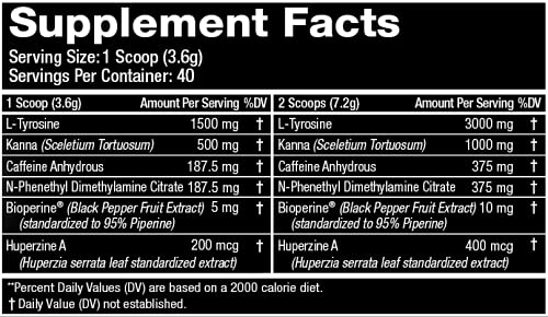 Gorilla Mode Stim Energy Pre-Workout Formula - Intense Focus & Clean Mental Energy/L-Tyrosine, Kanna, Caffeine, N-Phenethyl Dimethylamine Citrate, Huperzine A / 144 Grams (Mango Peach)