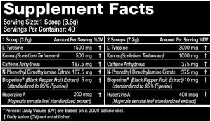 Gorilla Mode Stim Energy Pre-Workout Formula - Intense Focus & Clean Mental Energy/L-Tyrosine, Kanna, Caffeine, N-Phenethyl Dimethylamine Citrate, Huperzine A / 144 Grams (Mango Peach)