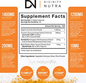 Turmeric Curcumin Supplement with BioPerine (Black Pepper Extract) and C3 Complex - Anti-Inflammatory & Joint Support - Max Strength 95% Curcuminoids - 120 Veggie Capsules (2 Month Supply)