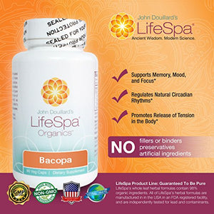 Bacopa - Memory Mood & Focus Support - 400 mg Proprietary Blend (Bacopa monnieri Shankpushpi & Shilajit) - 90 Vegetarian Capsules - Kosher Certified - Non-GMO Ingredients