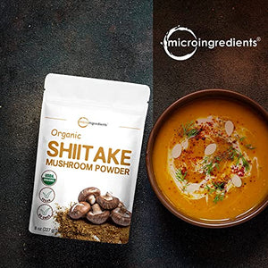 Sustainably US Grown, Organic Shiitake Umami Mushrooms Powder, 8 Ounce, Made from The Finest Dried Shiitake Mushroom, Stronger Umami Flavor Than Fresh Mushrooms, Great for Sauce, Soup and Pasta