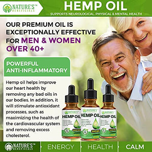 Organic Hemp Oil Extract Drops 2000mg - Ultra Premium Pain Relief Anti-Inflammatory, Stress & Anxiety Relief, Joint Support, Sleep Aid, Omega Fatty Acids 3 6 9, Non-GMO Ultra-Pure CO2 Extracted