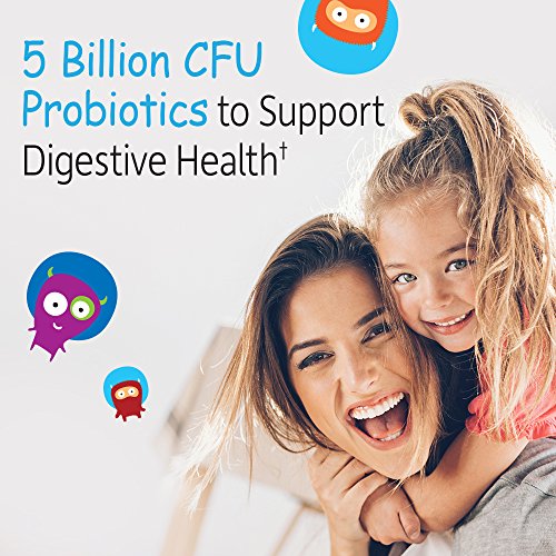 Garden of Life Dr. Formulated Probiotics Organic Kids+ Plus Vitamin C & D Chewables Tablets, Gluten/Dairy & Soy Free, Immune & Digestive Health Supplement, No Added Sugar, Strawberry Banana, 30 Count
