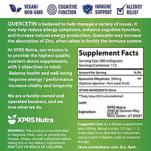 XPRS Quercetin Powder - 56g of Pure Quercetin Dihydrate Super-Antioxidant Powder Fights Free Radicals - Immune System Support - Premium Vegan Friendly Quercetin for Kids and Adults (2 oz)