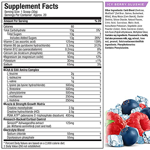 Creatine Powder | MuscleTech Cell-Tech Elite Creatine Powder | Post Workout Recovery Drink | Muscle Builder for Men & Women | Creatine HCl Supplement | ICY Berry Slushie (20 Servings)