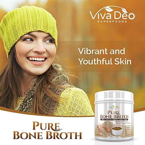 Viva Deo - Bone Broth Protein Powder - Grass Fed Beef - Mixes Instantly - Antibiotic & Hormone Free | Keto Diet Paleo Protein Powder w/Naturally Occurring Collagen & 19 Amino Acids – 20 Grams Protein