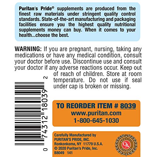 Quercetin Plus Vitamin C 1400 Mg, Supports a Healthy Immune System, 100 Count by Puritan's Pride