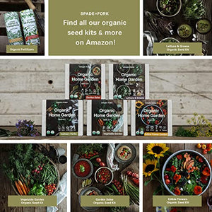 Indoor Herb Garden Starter Kit - Certified USDA Organic Non GMO - 5 Herb Seed Basil, Cilantro, Parsley, Sage, Thyme, Potting Soil, Peat Pots - DIY Kitchen Grow Kit for Growing Herb Seeds Indoors