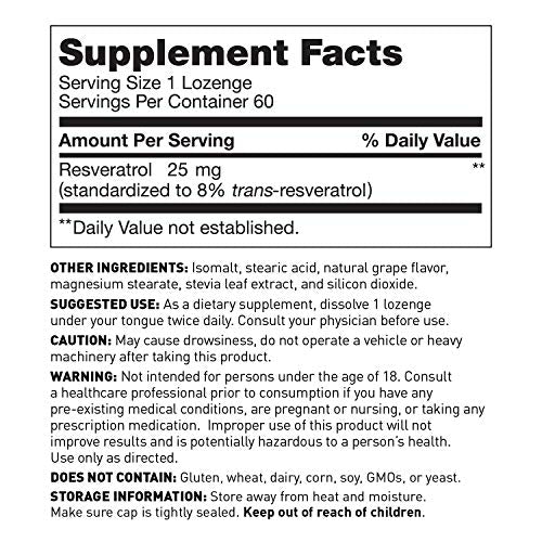 Amy Myers Resveratrol Supplement - Free Radical Scavenger to Support Immune System, Heart Health & Optimal Aging - Antioxidant Supplement to Balance Inflammatory Response & Blood Pressure, 60 Lozenges