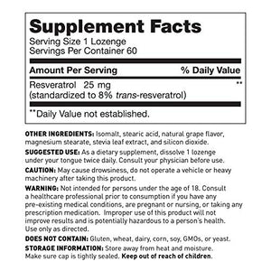 Amy Myers Resveratrol Supplement - Free Radical Scavenger to Support Immune System, Heart Health & Optimal Aging - Antioxidant Supplement to Balance Inflammatory Response & Blood Pressure, 60 Lozenges