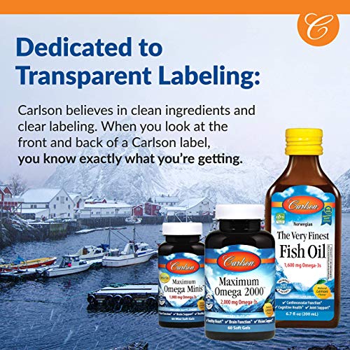 Carlson - Salmon Oil Complete, 700 mg Omega-3s + Astaxanthin, Circulation Support, Brain Function & Joint Health, Norwegian, 120 Softgels