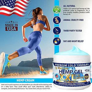 Hemp Gel 2,500,000 Ultra Strength - for Muscle, Back, Nerve, Knee, Joint Relief - All-Natural Blend of Hemp Oil, Arnica, Coconut Oil, Chamomile, Menthol, Vitamin E - Cooling, Soothing, Relaxing