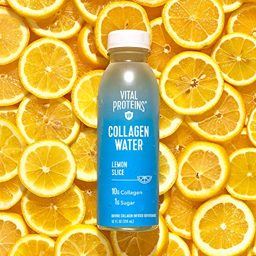 Vital Proteins Collagen Water™, 10g of Collagen per Bottle & Made with Real Fruit Juice, Dairy & Gluten Free - Original Lemon, 4 Pack