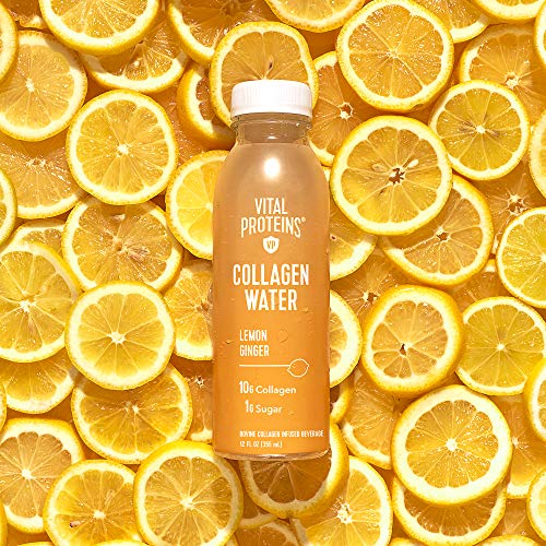 Vital Proteins Collagen Water™, 10g of Collagen per Bottle, Made with Real Fruit Juice, Dairy & Gluten Free - Lemon Ginger, 12 Pack