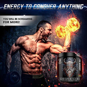 Viking Supps Berserker Pre-Workout, with Creatine, Beta-Alanine, and Caffeine for Energy, Bloodlust Lemonade (Strawberry Lemonade) Flavor, 24 Servings