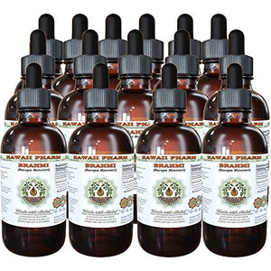 Brahmi Alcohol-Free Liquid Extract, Organic Brahmi Liquid (Bacopa Monnieri) Whole Herb Dried Glycerite 15x4 oz