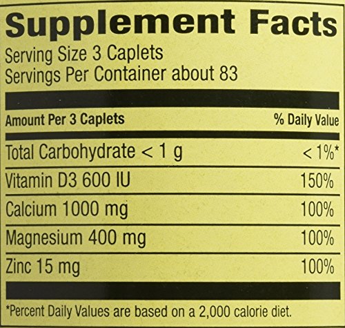 Spring Valley - Calcium Magnesium and Zinc, 250 Caplets