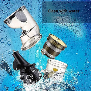 XUERUIGANG Slow Juicer, Slow Masticating Juicer Machine with Big Wide 80mm Chute, Cold Press Juicer for Nutrient Fruits and Vegetables, Juicer Machine BPA-Free