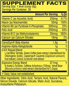 Cellucor C4 Ripped Pre Workout Powder Ultra Frost | Creatine Free + Sugar Free Preworkout Energy Supplement for Men & Women | 150mg Caffeine + Beta Alanine + Weight Loss | 30 Servings