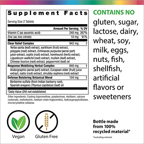 Rainbow Light Counter Attack with Vitamin C and Zinc, Gluten-Free, Vegan, Sugar-Free, 3 Targeted Blends For Overall Immune Support, 90 Tablets
