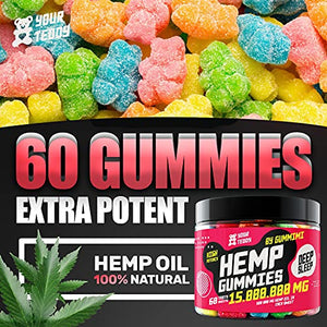 Gummies for Pаin, Аnxiety, Slееp, Stress Rеlief - Candy Gummy Bears with Oil - Rich in Vitamins B, E & Omega 3, 6, 9