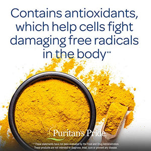 Puritan's Pride Turmeric Curcumin 500 Mg Contains Antioxidants, 360 Total Count (2 Packs of 180 Count Capsules), 360 Count